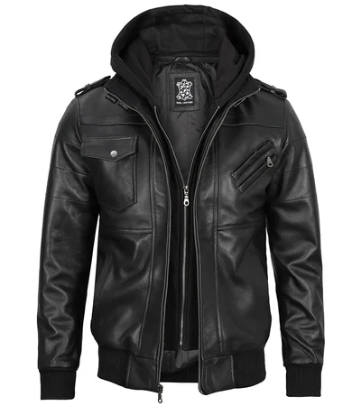 Edgefield Tall Men’s Black Leather Jacket - Modern Leather Jackets