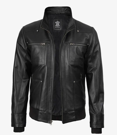 Marxton Black Hooded Leather Jacket – Men - Modern Leather Jackets