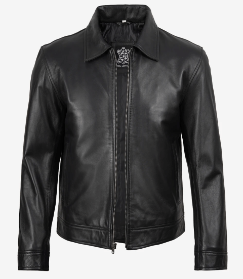 Men's Black Mike Harrington Leather Jacket